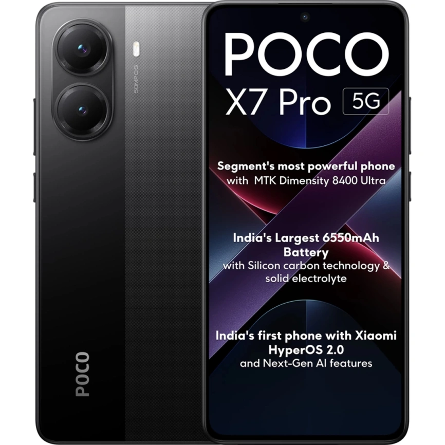 Смартфон Xiaomi Poco X7 Pro 5G 12/256Gb Black Global Version фото 5