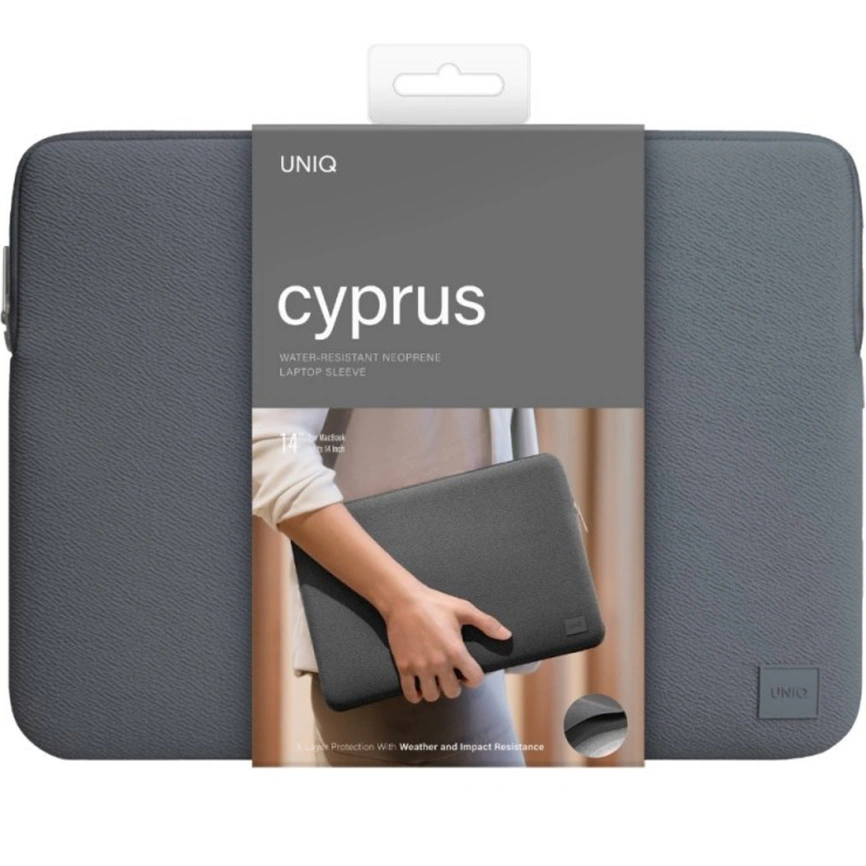 Чехол-папка Uniq Cyprus Laptop Sleeve для ноутбуков 16" Onyx фото 2