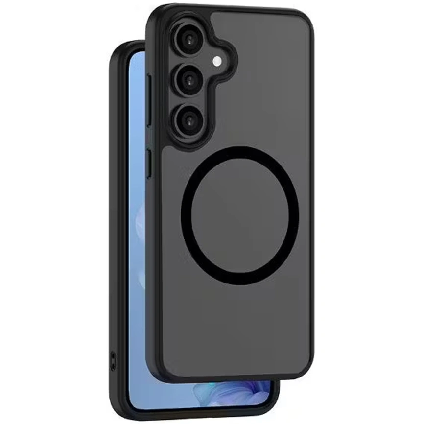 Чехол Deppa Silk Frost MagSafe для Samsung Galaxy S25 84263 Black фото 1