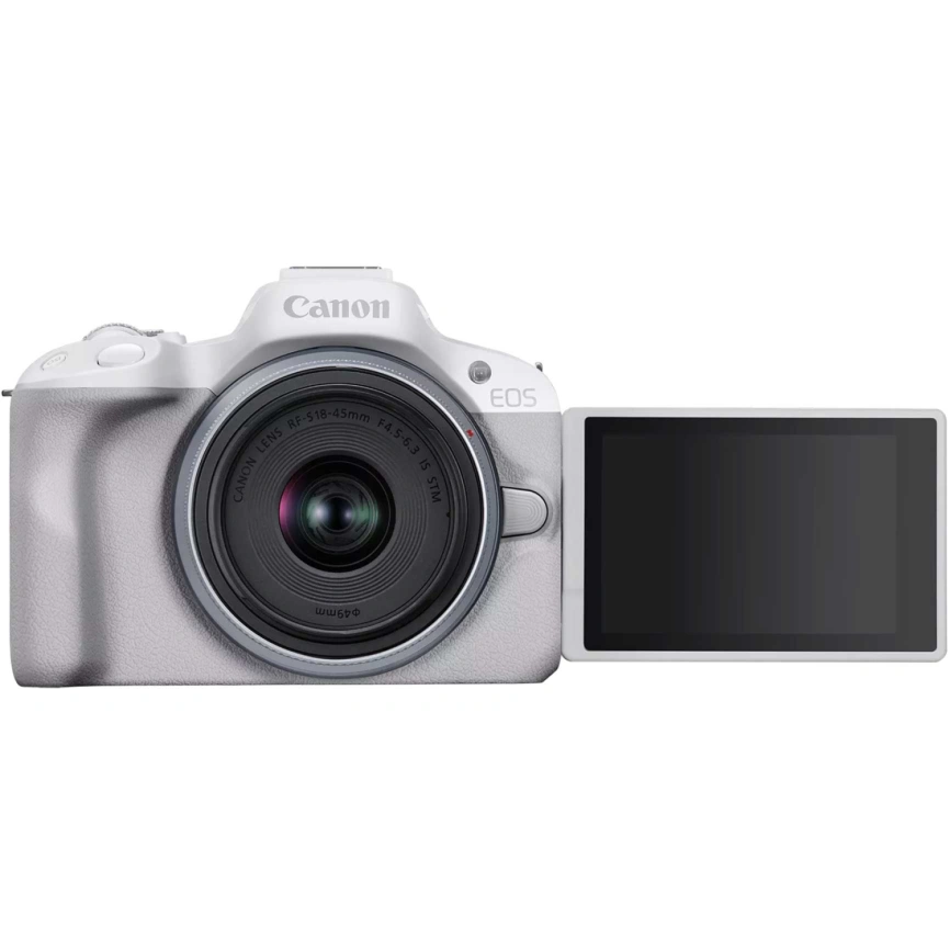 Фотоаппарат Canon EOS R50 Kit RF-S 18-45mm White фото 4