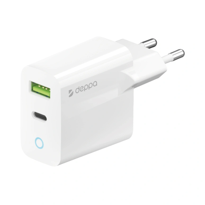 Сетевое зарядное устройство Deppa 33W USB-A/USB-C 11426 White фото 1