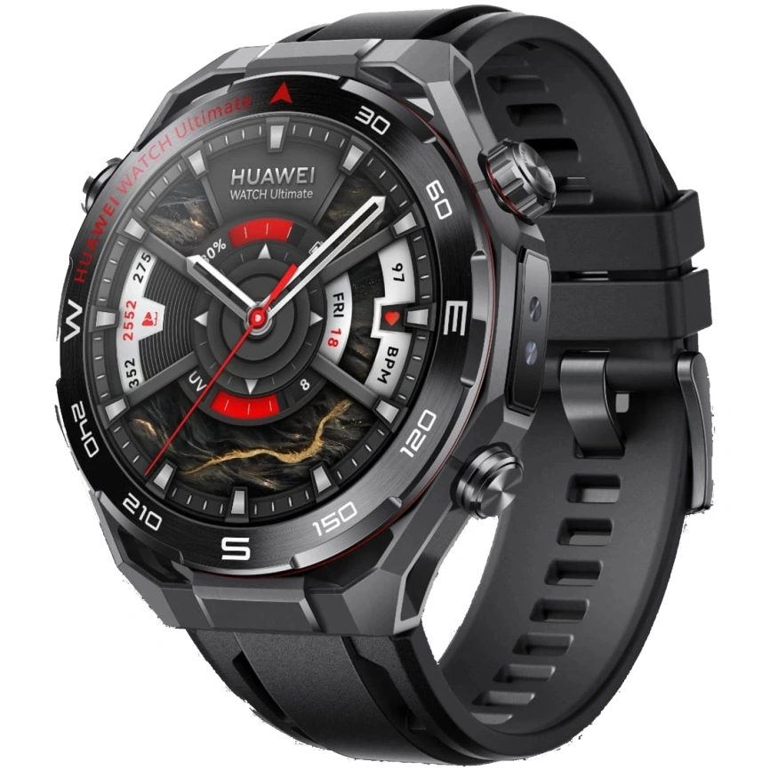 Смарт-часы Huawei Watch Ultimate 2 48mm Black/Black Elast (55020GBK) фото 1